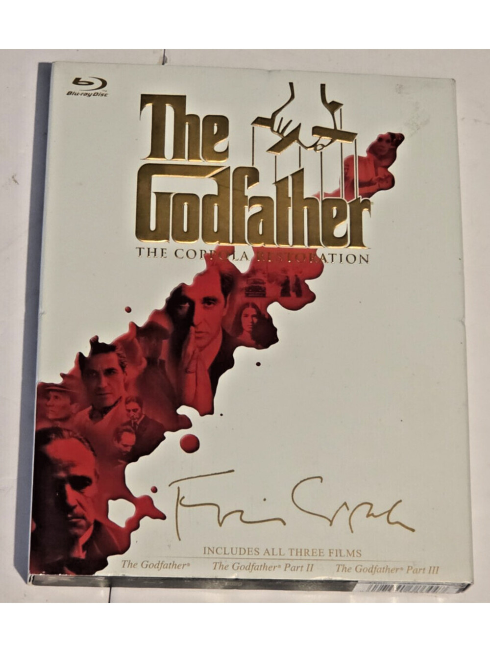 The Godfather Coppola Restoration Blu-ray 4-Disc Trilogy White Slipcover Book